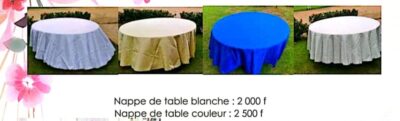 Locations de napes et tables évènementiels