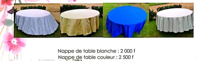 Locations de napes et tables évènementiels